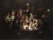 Joseph wright of derby An Experiment on a Bird in an Air Pump France oil painting artist